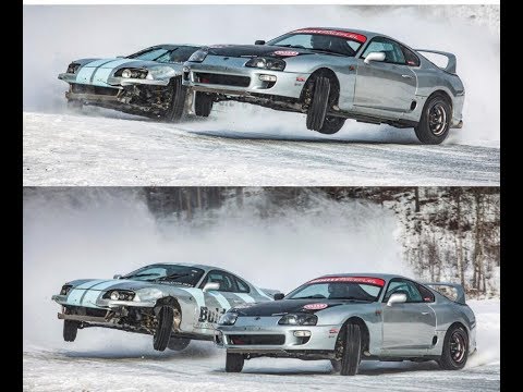 Insane Supra twin drifting on ice with Fredric Aasbo